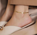 Anti-Tarnish 18K Gold Color & PVD Plated Simple Snake Chain Anklet