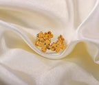Anti-Tarnish Gold Plated Textured Flower Bunch Ring
