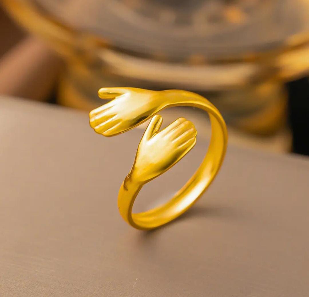 Anti-Tarnish Gold Plated Trendy Hug Ring