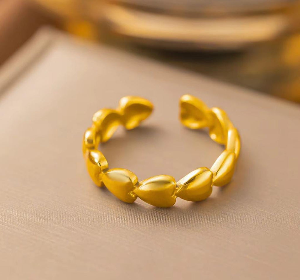 Anti-Tarnish Gold Plated The Heart Lane Ring