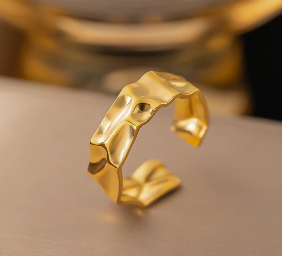 Anti-Tarnish Gold Plated Irregular Shape Ring - Wholesale