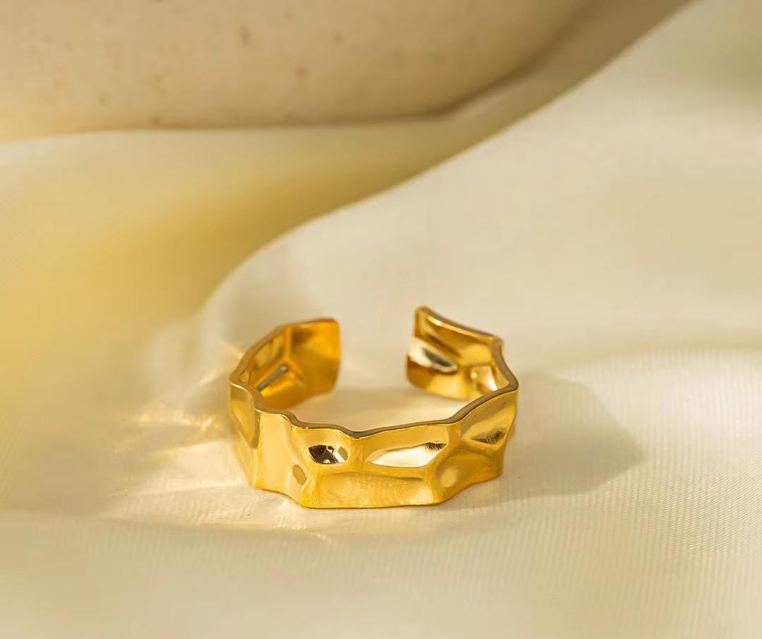 Anti-Tarnish Gold Plated Irregular Shape Ring - Wholesale
