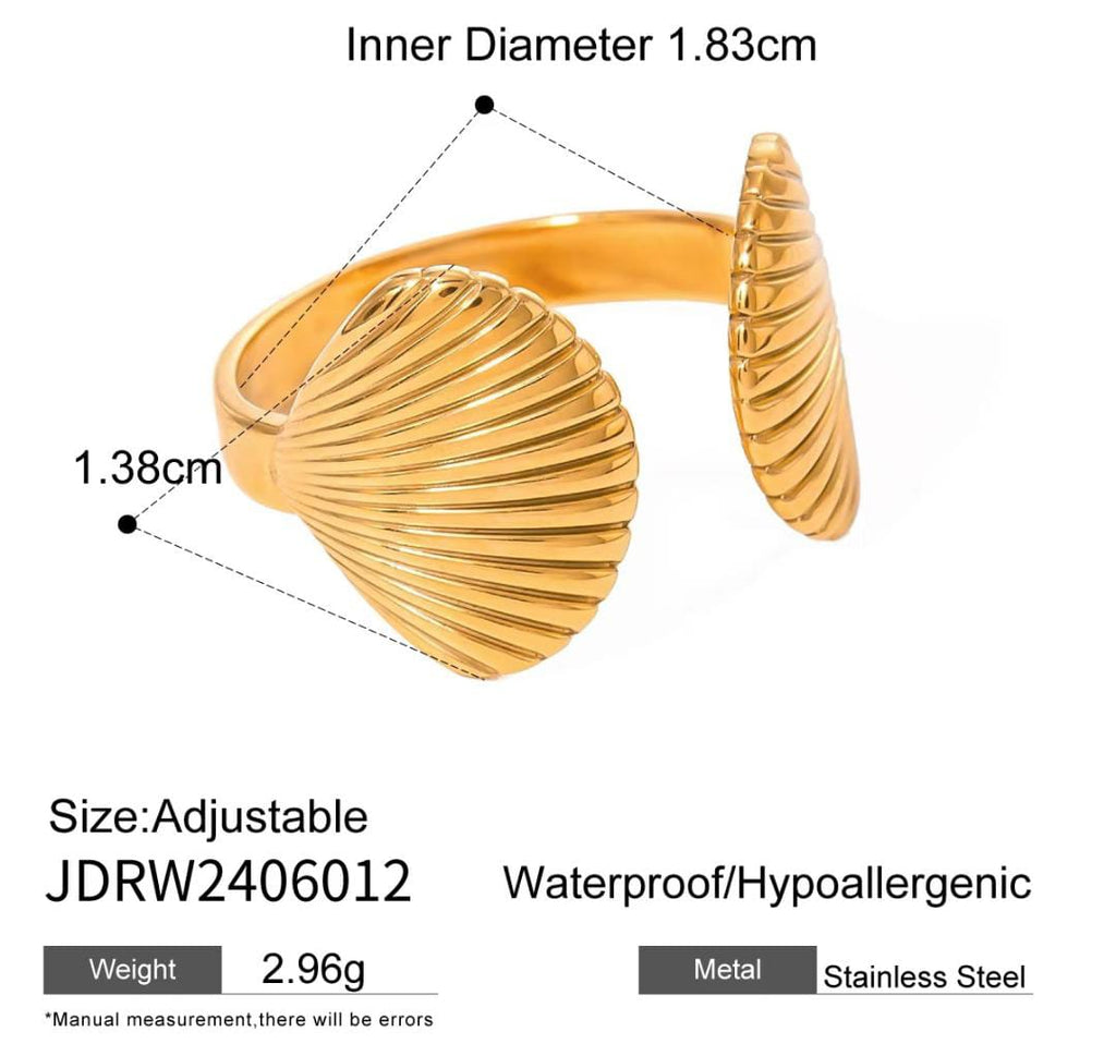 Anti-Tarnish Gold Plated Shell Ring Style Ring