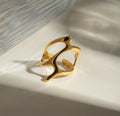 Anti-Tarnish Gold Plated Irregular Hollow Ring