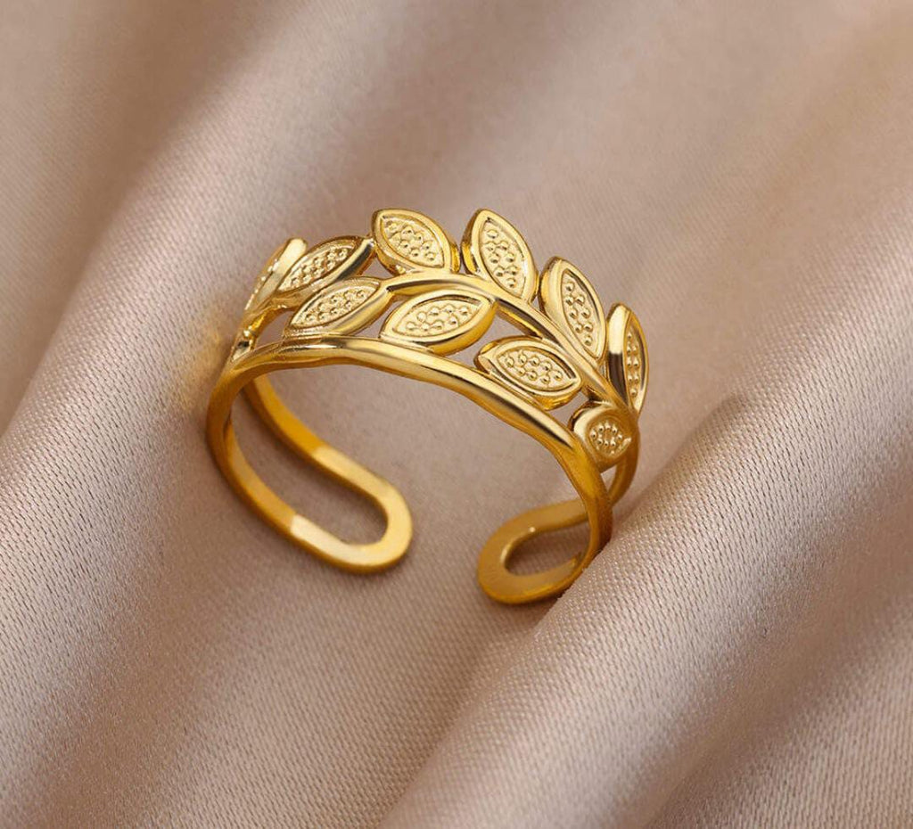 Anti-Tarnish Gold Plated The Leaves Ring