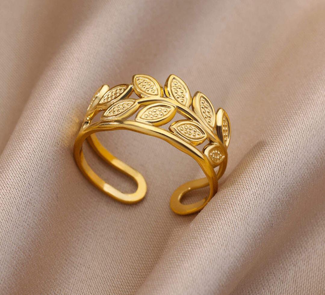 Anti-Tarnish Gold Plated The Leaves Ring