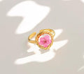 Anti-Tarnish Adjustable Daisy Floral Resin Art Ring