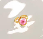 Anti-Tarnish Adjustable Daisy Floral Resin Art Ring