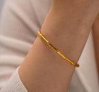 Anti-Tarnish Bamboo Style Stainless Steel Bangle Bracelet