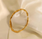 Anti-Tarnish Bamboo Style Stainless Steel Bangle Bracelet