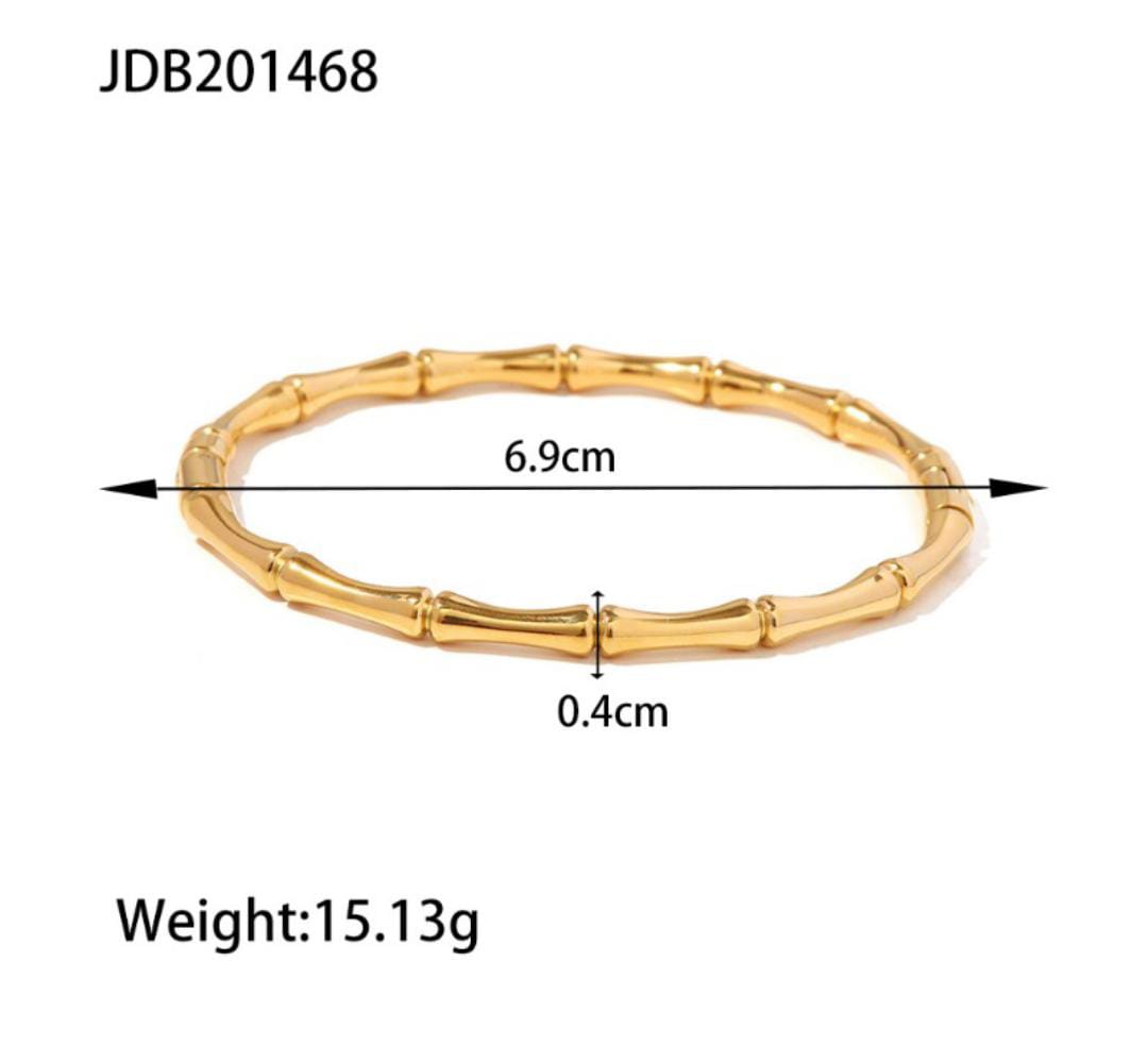 Anti-Tarnish Bamboo Style Stainless Steel Bangle Bracelet
