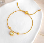 Anti-Tarnish Rope Chain Heart Stainless Steel Bracelet