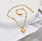 Anti-Tarnish Heart Drop Stone Stainless Steel Bracelet