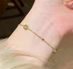 Anti-Tarnish Roman Numbers Diamond Studded Stainless Steel Bracelet