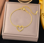 Anti-Tarnish Hollow Heart Stainless Steel Bracelet