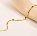 Anti-Tarnish Green Zircon Stainless Steel Bracelet