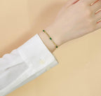 Anti-Tarnish Green Zircon Stainless Steel Bracelet