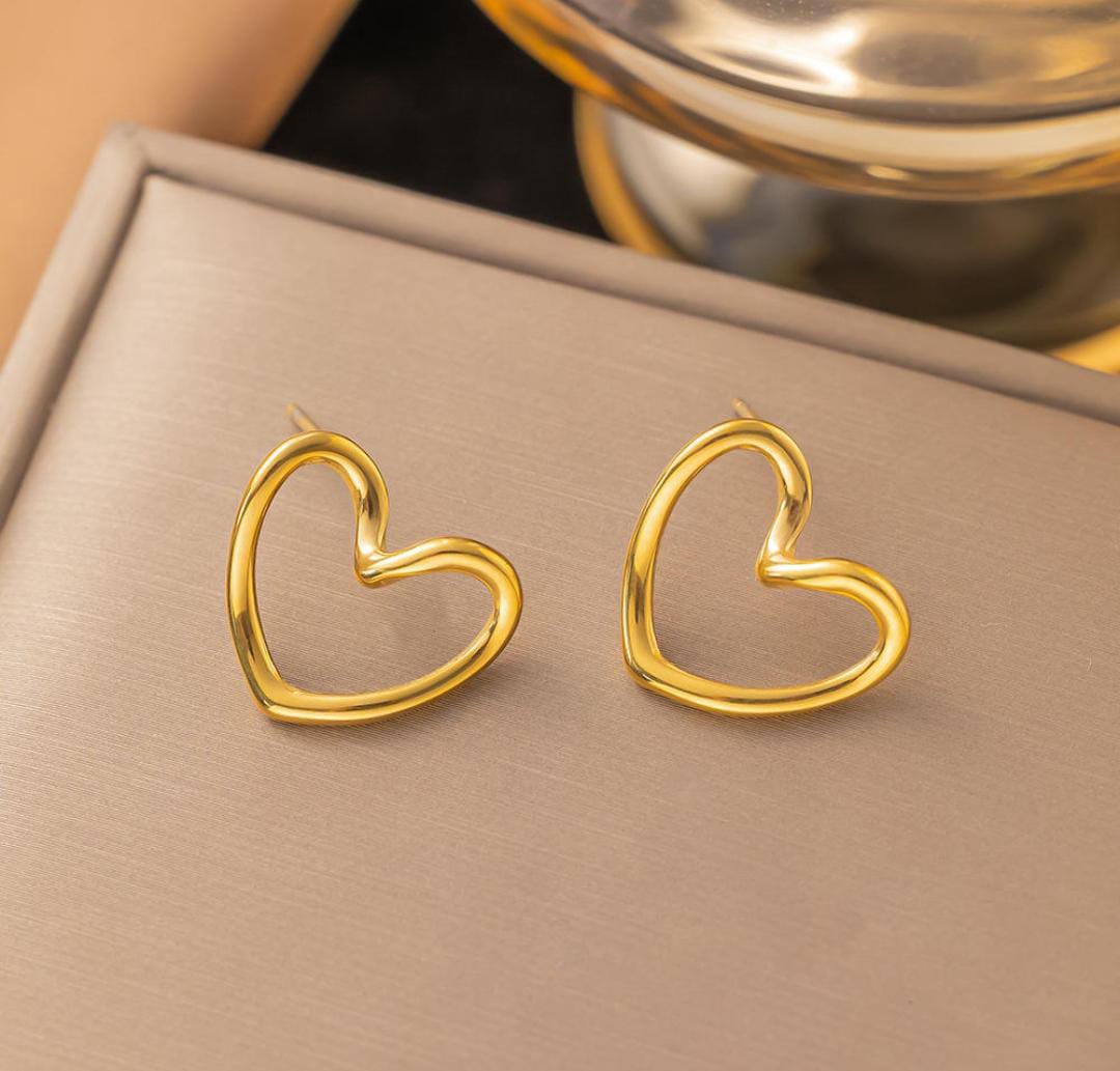 Anti-Tarnish Hollow Heart Stainless Steel Earrings