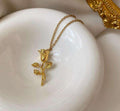 Anti-Tarnish The Golden Rose Stainless Steel Necklace
