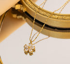 Anti-Tarnish Sparkling Flower Stainless Steel Necklace