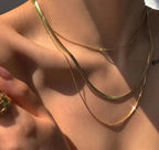 Anti-Tarnish Triple Layer Snake Chain Stainless Steel Necklace