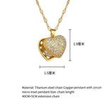 Anti-Tarnish Pearl Inside Heart Pendant Lip Chain Stainless Steel Necklace