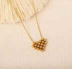 Anti-Tarnish Beads Heart Stainless Steel Necklace