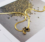 Anti-Tarnish Black Butterfly Snake Chain 316L Stainless Steel Necklace