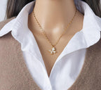 Anti-Tarnish Shell Butterfly Lip Chain Stainless Steel Necklace