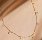 Anti-Tarnish Square Geometric Charms Stainless Steel Necklace