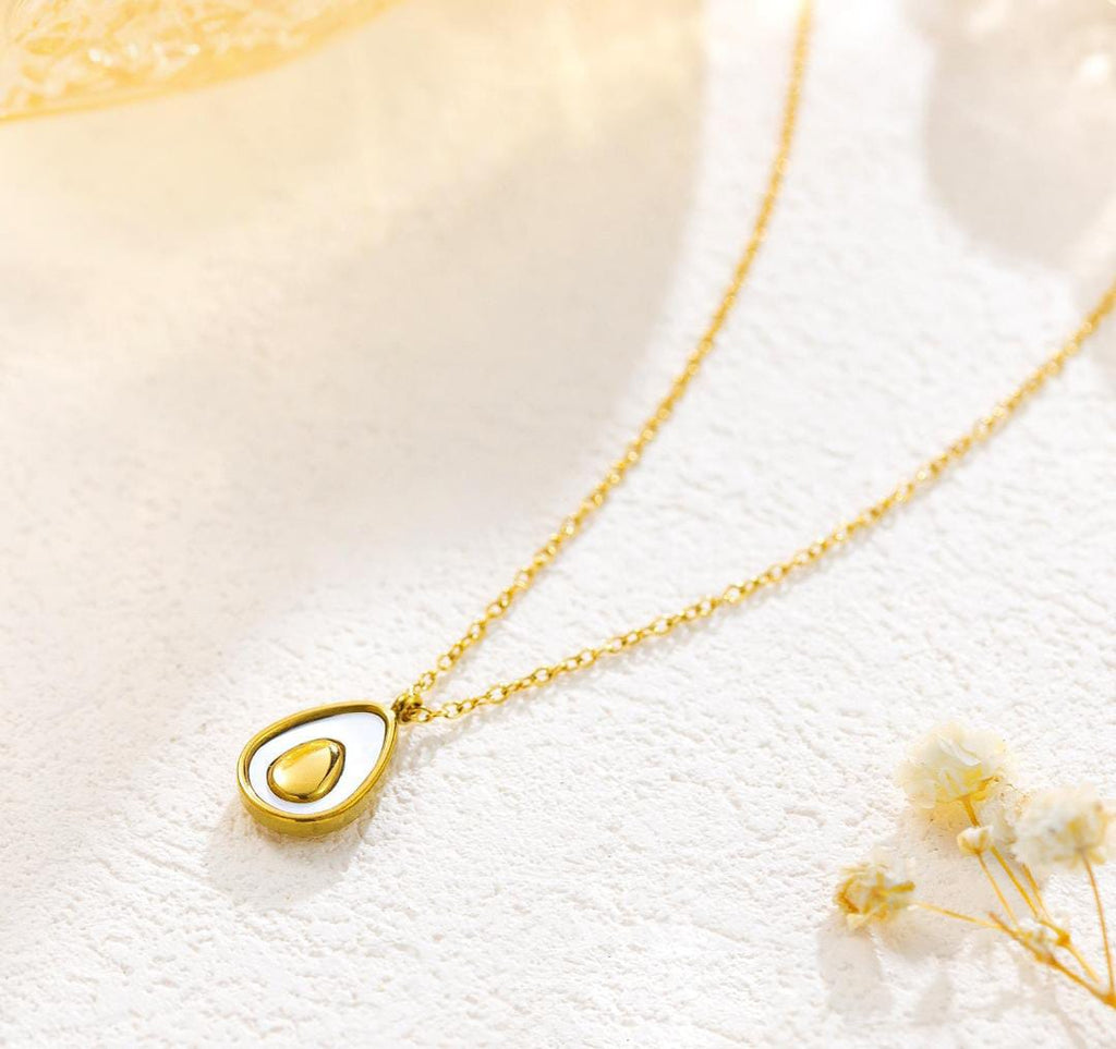 Anti-Tarnish Sliced Egg Stainless Steel Pendant Necklace