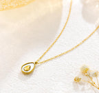 Anti-Tarnish Sliced Egg Stainless Steel Pendant Necklace