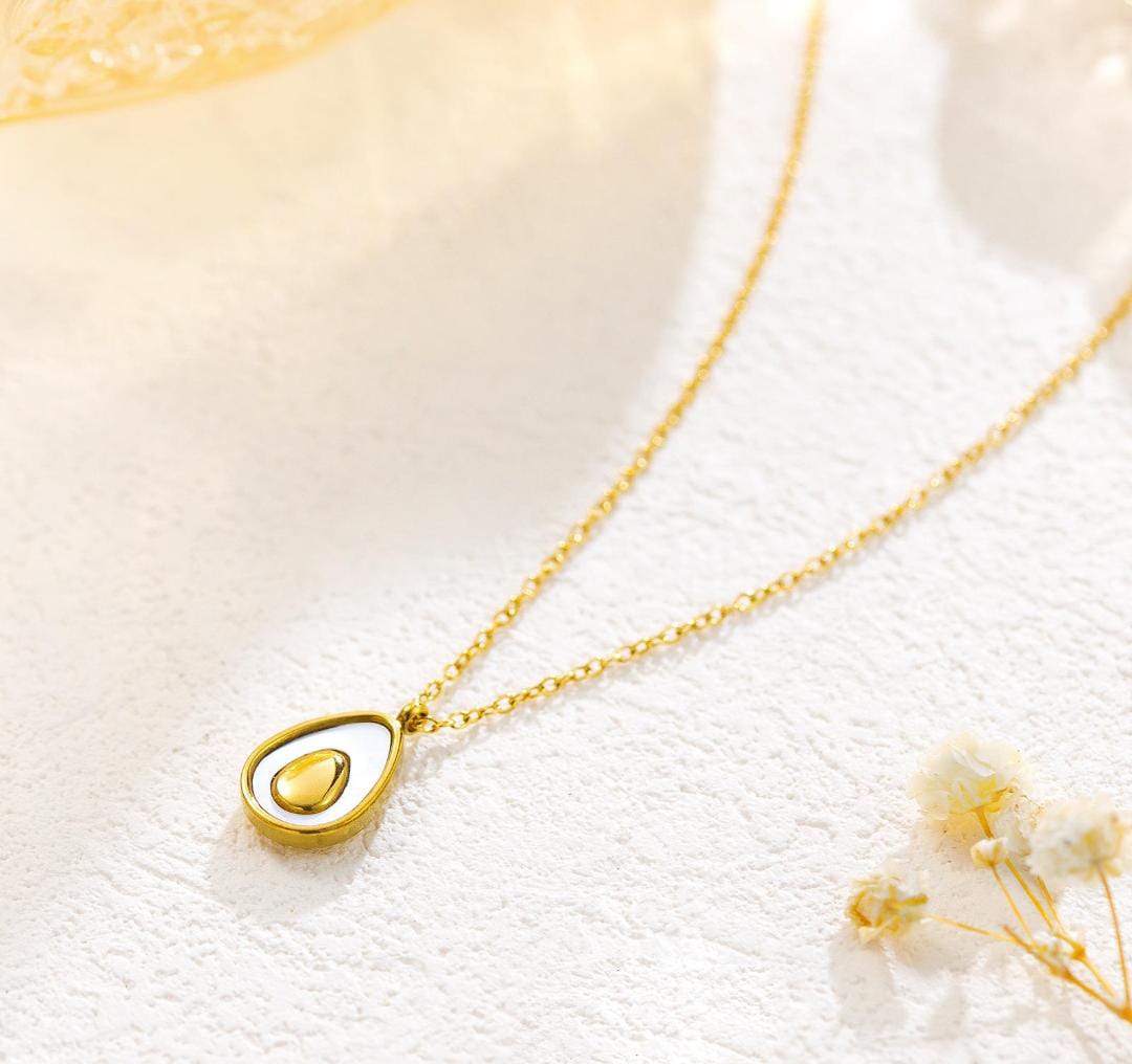 Anti-Tarnish Sliced Egg Stainless Steel Pendant Necklace