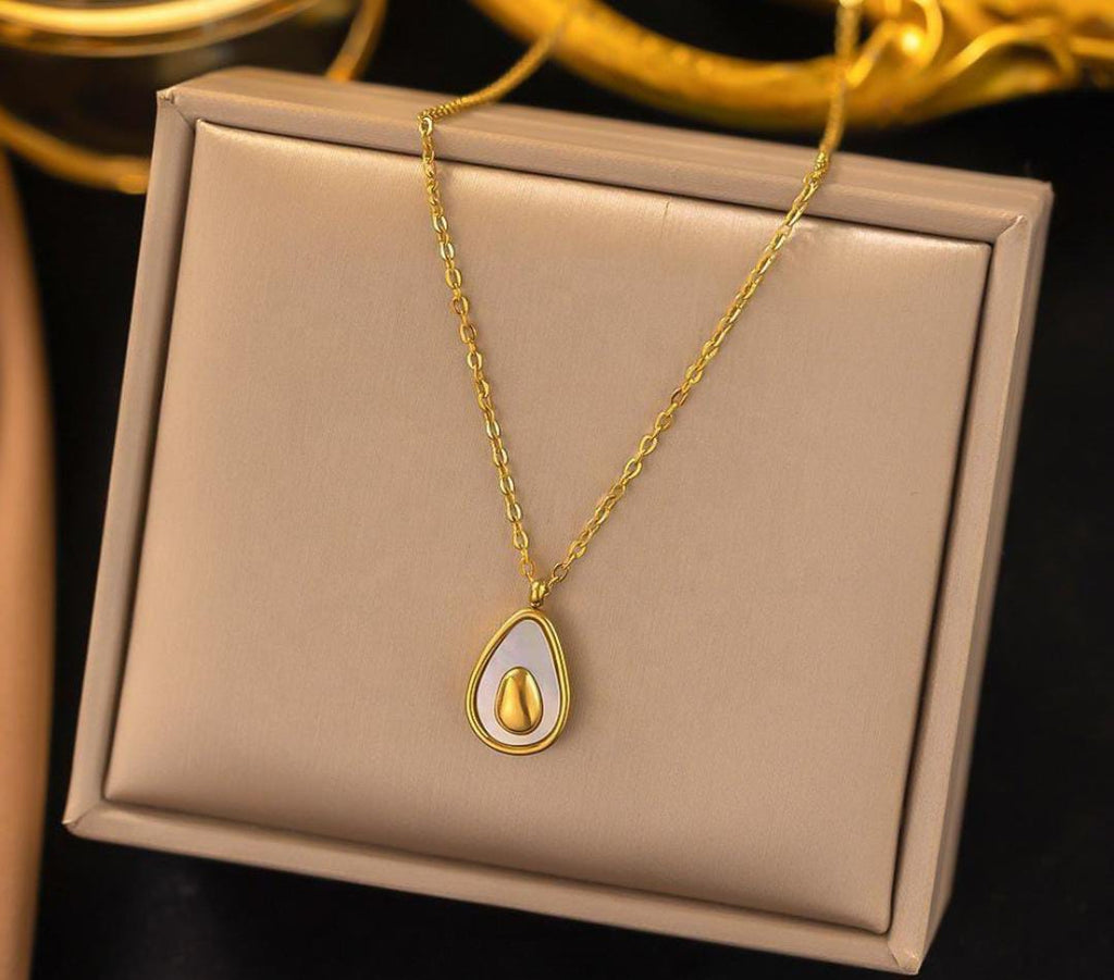 Anti-Tarnish Sliced Egg Stainless Steel Pendant Necklace