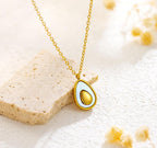 Anti-Tarnish Sliced Egg Stainless Steel Pendant Necklace