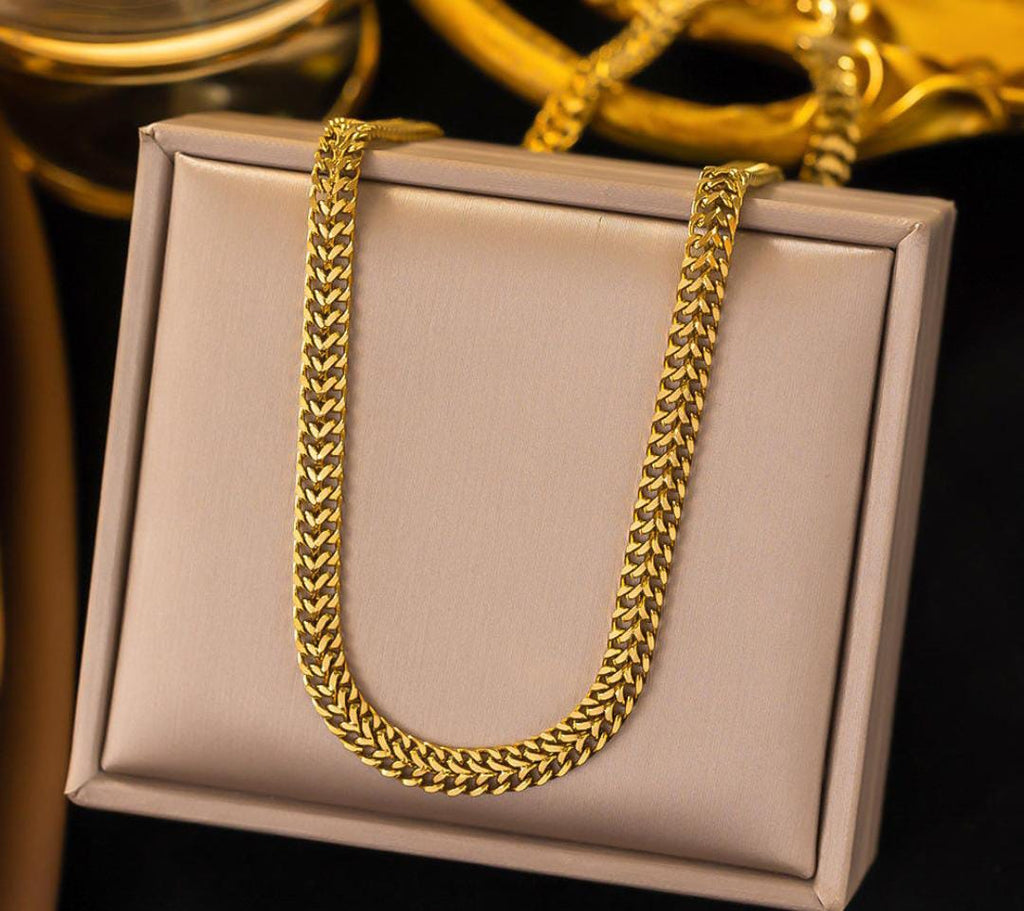 Anti-Tarnish Link Chain Choker Stainless Steel Necklace
