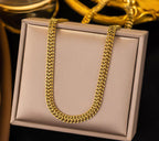 Anti-Tarnish Link Chain Choker Stainless Steel Necklace