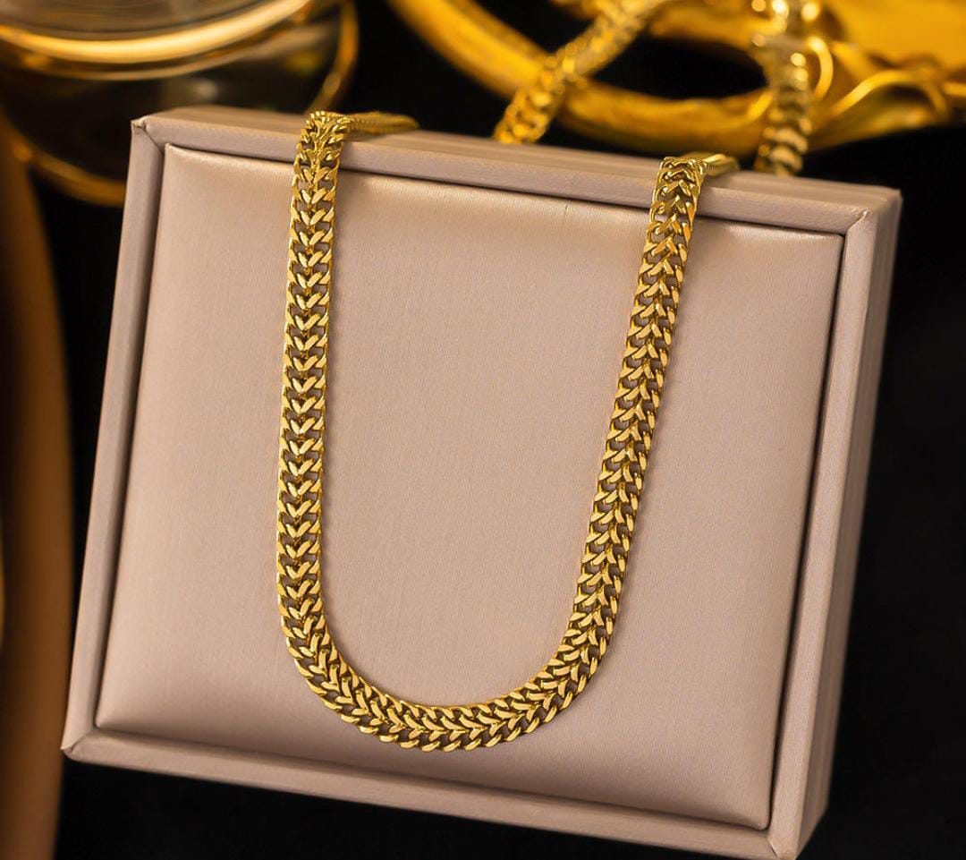 Anti-Tarnish Link Chain Choker Stainless Steel Necklace