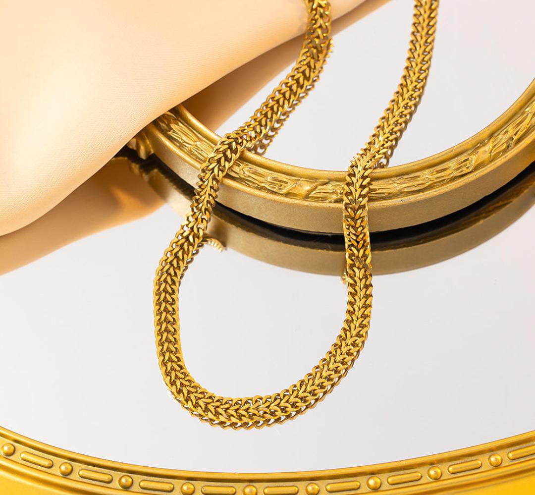 Anti-Tarnish Link Chain Choker Stainless Steel Necklace