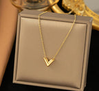 Anti-Tarnish V-Shape Stainless Steel Necklace
