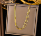 Anti-Tarnish Multi Layer Chain Stainless Steel Necklace