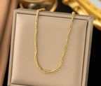 Anti-Tarnish Twisted Beaded Double Layer Snake Chain Stainless Steel Necklace