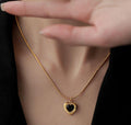 Anti-Tarnish Black Heart Stainless Steel Necklace