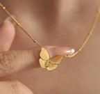 Anti-Tarnish Dainty Butterfly Beads Chain Stainless Steel Necklace