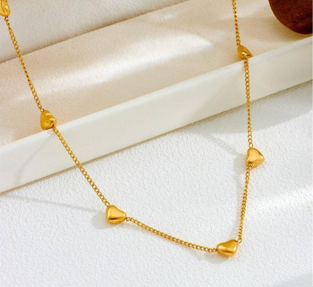 Anti-Tarnish Multi Heart Stainless Steel Chain Necklace