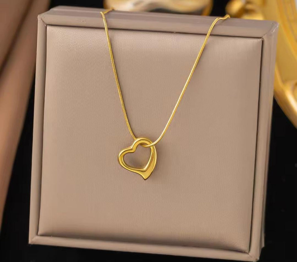 Anti-Tarnish Hollow Heart Stainless Steel Necklace