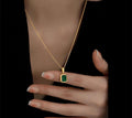 Anti-Tarnish Green Stone Stainless Steel Necklace