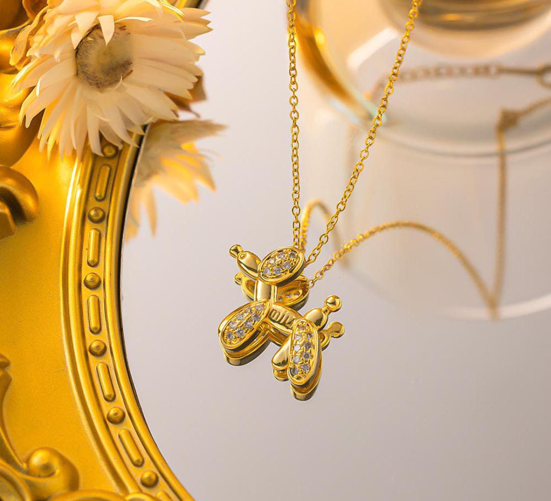 Anti-Tarnish Balloon Puppy Pendant Stainless Steel Necklace