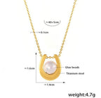 Anti-Tarnish U-Pearl Stainless Steel Pendant Necklace