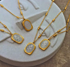 Anti-Tarnish Magic Mirror Rose Beads Chain Stainless Steel Necklace
